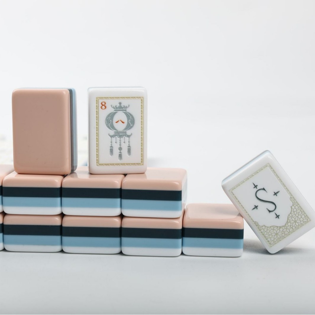 Lotus Regalia pastel acrylic mahjong tile set